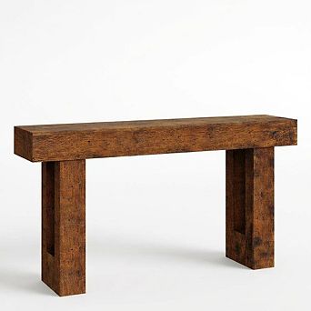 Minimalist Console Table with Solid Wood Legs, Sofa Table Behind Couch for Living Room