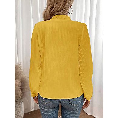 Womens Blouses Dressy Casual Flowy Boho Tops V Neck Long Sleeve Shirts