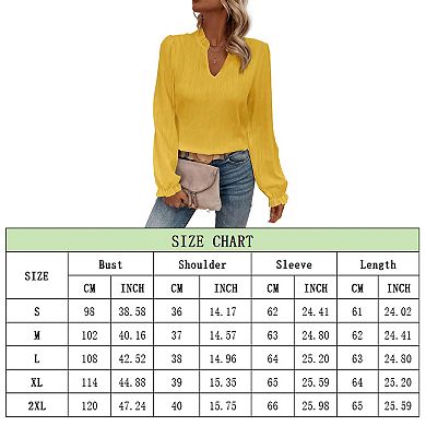 Womens Blouses Dressy Casual Flowy Boho Tops V Neck Long Sleeve Shirts