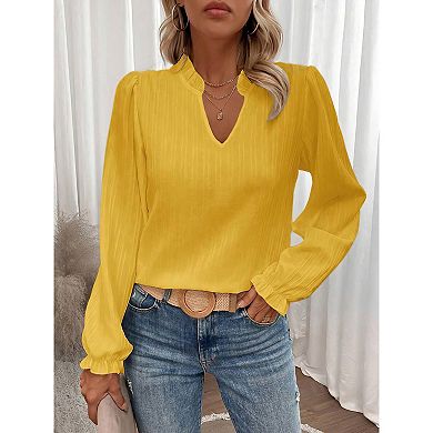 Womens Blouses Dressy Casual Flowy Boho Tops V Neck Long Sleeve Shirts