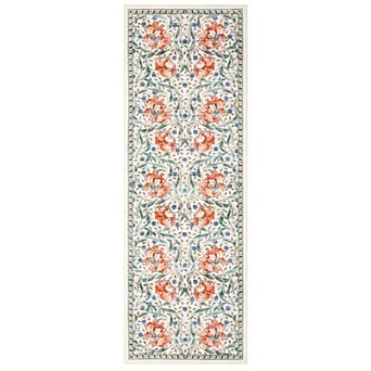Vintage Washable Floral Area Rug Non Slip Soft Stain Resistant Carpet for Living Room Bedroom