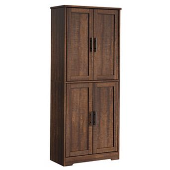 70" Tall Kitchen Pantry Cabinet, Adjustable Shelves, Wooden Coffee Bar Cabinet for Living Room