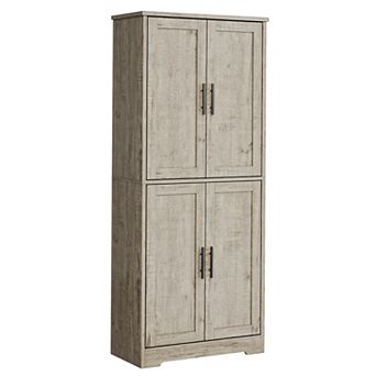 70" Tall Kitchen Pantry Cabinet, Adjustable Shelves, Wooden Coffee Bar Cabinet for Living Room