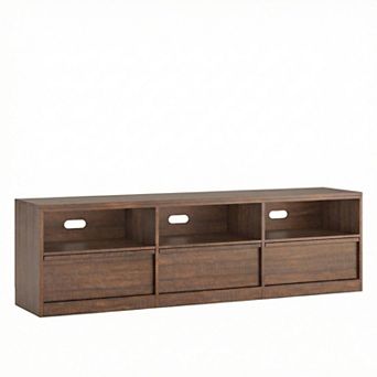 70" Mid Century Modern TV Stand, Sliding Barn Doors & Storage Drawer, Fits TVs up to 85"