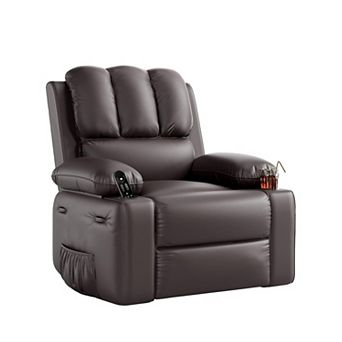 Swivel Rocker Recliners with Heat and Massage, 90° - 150° Adjustable, 360° Swivel, Side Pockets