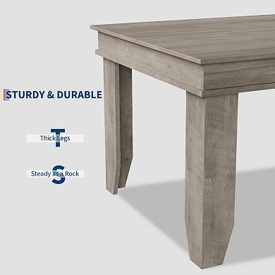 Spacious 71" Wood Farmhouse Dining Table for 6-8, Ideal for Dining Room, Kitchen, Office