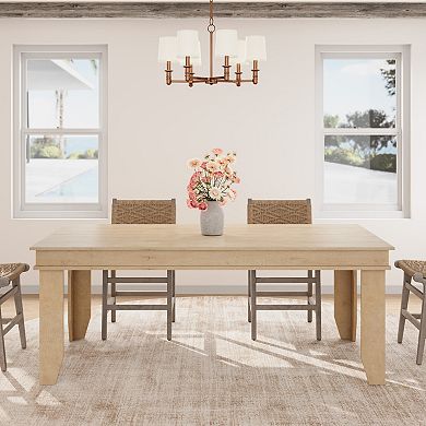 Spacious 71" Wood Farmhouse Dining Table for 6-8, Ideal for Dining Room, Kitchen, Office
