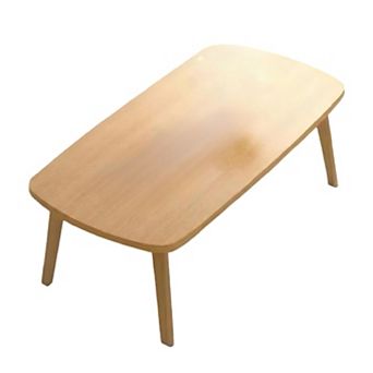 Wooden Folding Coffee Table, Foldable Laptop Table Low Study Table for Small Spaces Sitting