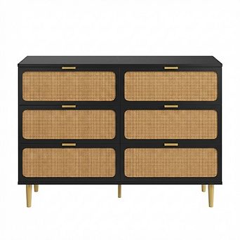 ANIXOL Rattan 6 Drawer Dresser