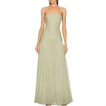 Women's Strapless Formal Maxi Dress Evening Gown Fitted Bodice Wedding Guest & Special Occasions