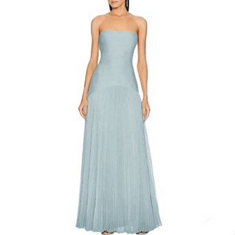 Women's Strapless Formal Maxi Dress Evening Gown Fitted Bodice Wedding Guest & Special Occasions