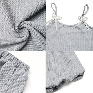 Women's Two Piece Outfit Summer Spaghetti Strap Cami Top and Cute Skirt Set