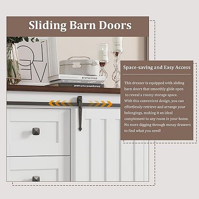 ANIXOL Tall Dresser with Drawers and Cabinet