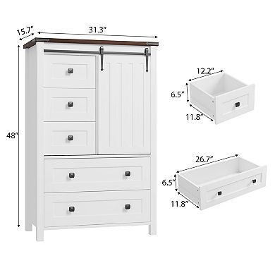 ANIXOL Tall Dresser with Drawers and Cabinet