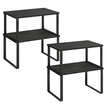 Stackable Expandable Cabinet Organizer Shelf Metal Wood Spice Rack