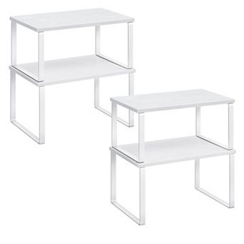 Stackable Expandable Cabinet Organizer Shelf Metal Wood Spice Rack