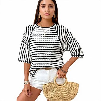 Women's Crewneck Color Block T-Shirt