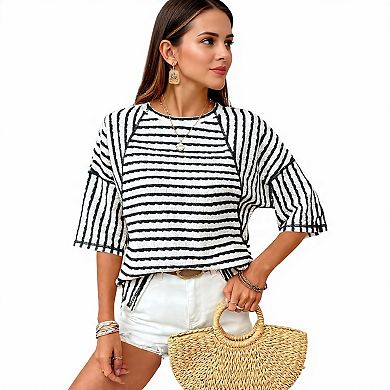 Women's Crewneck Color Block T-Shirt