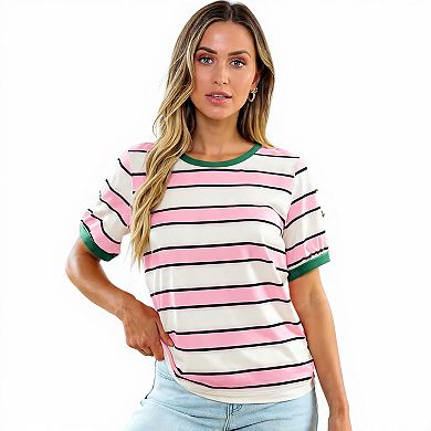 Women's Casual Crewneck Striped T-Shirt