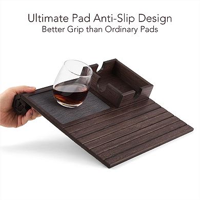 Anti-Slip Couch Armrest Tray with Organizer