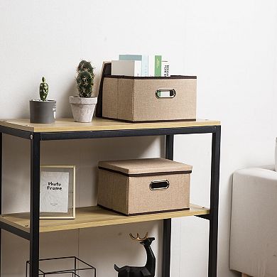 Foldable Jute Storage Boxes with Lids