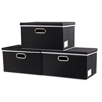 Foldable Jute Storage Boxes with Lids