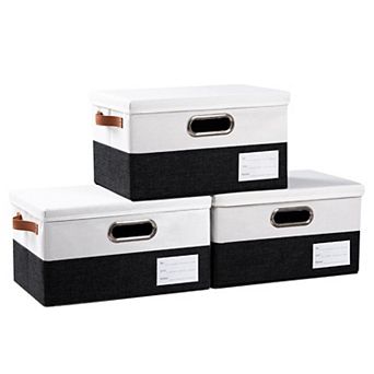 Foldable Jute Storage Boxes with Lids