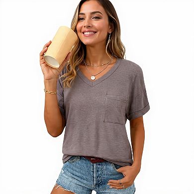 Women's Casual V-Neck Summer Tee
