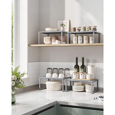 Metal Stackable Expandable Cabinet Countertop Spice Organizer Rack