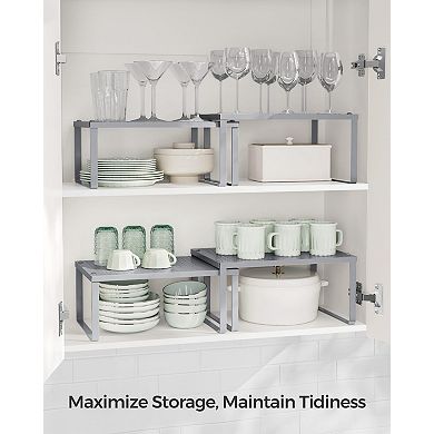 Metal Stackable Expandable Cabinet Countertop Spice Organizer Rack