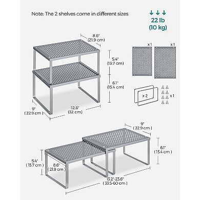 Metal Stackable Expandable Cabinet Countertop Spice Organizer Rack