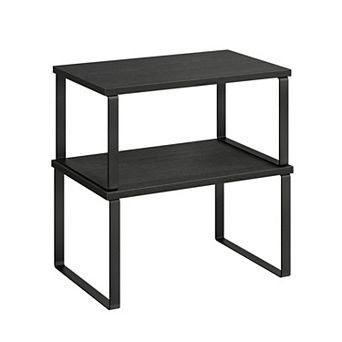 Stackable Expandable Cabinet Organizer Metal Wood Spice Rack