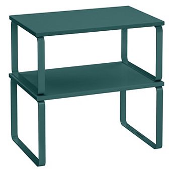 Stackable Expandable Cabinet Organizer Metal Wood Spice Rack