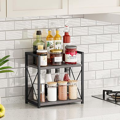 2 Tier Countertop Spice Rack Organizer