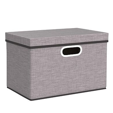 Foldable Linen Storage Boxes with Lids Collapsible Organizer Bins