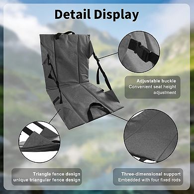 Folding Stadium Seat Cushion with Backrest for Outdoor Events