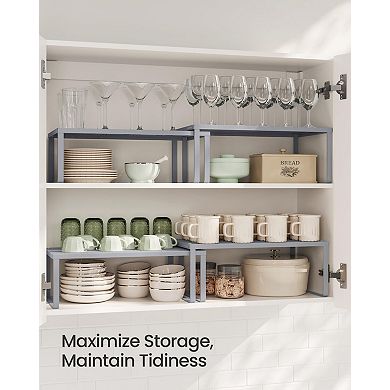 Metal Stackable Expandable Cabinet Countertop Spice Organizer Rack