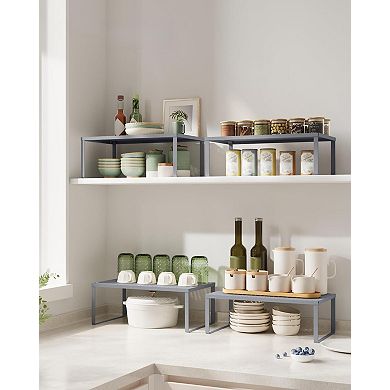 Metal Stackable Expandable Cabinet Countertop Spice Organizer Rack