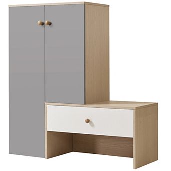 Trikiousd Storage Shoe Bench Cabinets Shelves Organizer Cabinets with 6 tier Adjustable Shelves