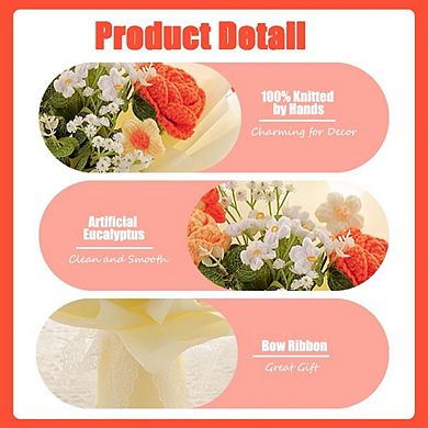 Crochet Rose Bouquet Handmade Gift for Her Wedding Anniversary