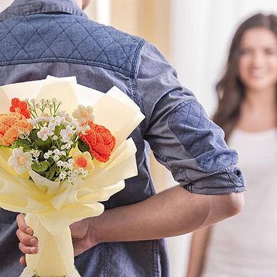 Crochet Rose Bouquet Handmade Gift for Her Wedding Anniversary