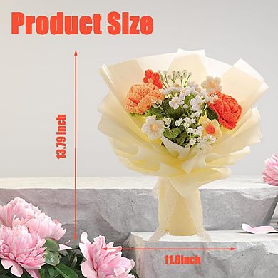 Crochet Rose Bouquet Handmade Gift for Her Wedding Anniversary