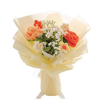 Crochet Rose Bouquet Handmade Gift for Her Wedding Anniversary