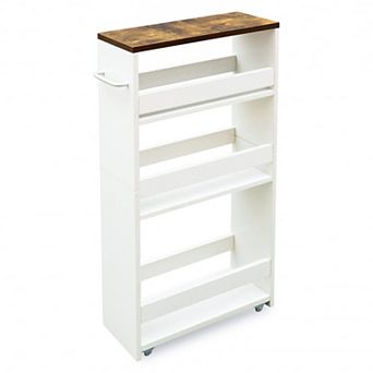 4 tier Slim Slide-Out Rolling Storage Cart for Narrow Spaces