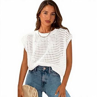 Crochet Cap Sleeve Pullover for Summer