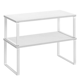 Stackable Expandable Cabinet Organizer Shelf Metal Wood Spice Rack