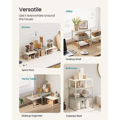 Stackable Expandable Cabinet Organizer Shelf Kitchen Counter Storage