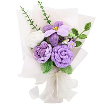 Handmade Crochet Sunflower Rose Bouquet Gift