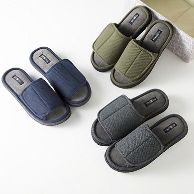 Roxoni Men’s Adjustable Slide Slippers with Memory Foam for Indoor and Outdoor Comfort