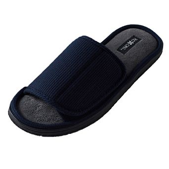 Roxoni Men’s Adjustable Slide Slippers with Memory Foam for Indoor and Outdoor Comfort